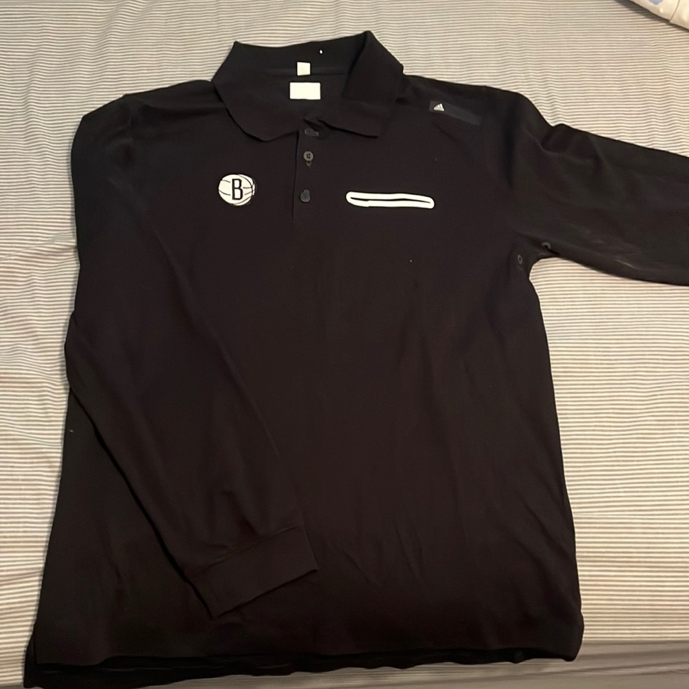 Brooklyn Nets Long Sleeve Polo - XL
